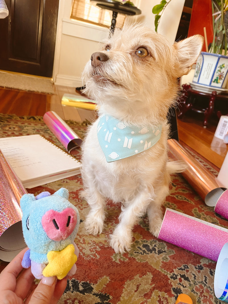 BTS Pet Bandana with Saturn Planet and Stars