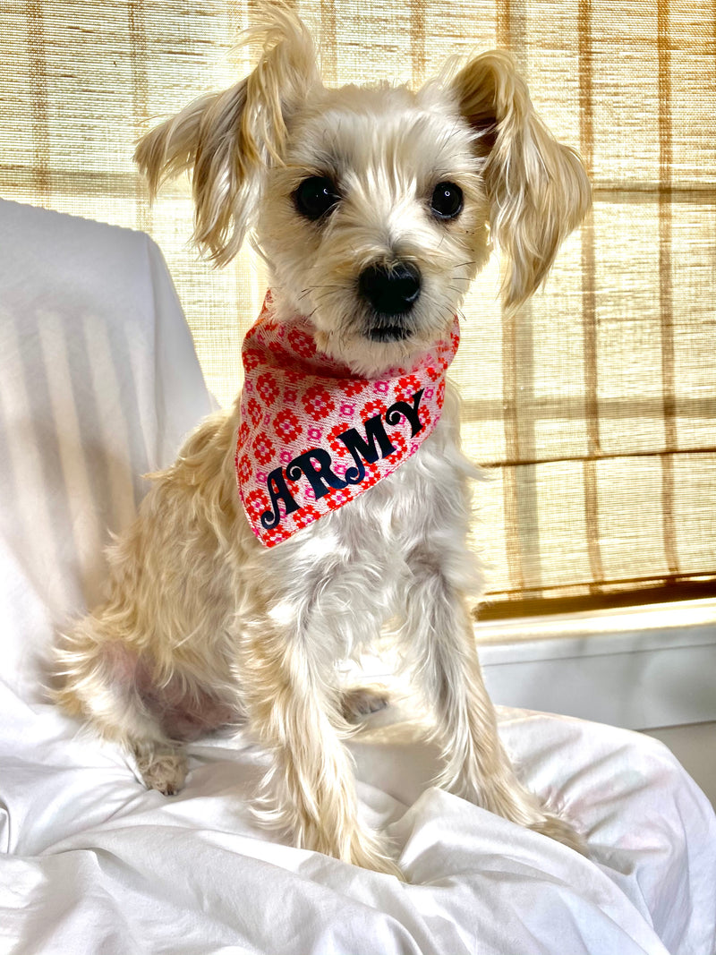 ARMY Red Flowers Pet Bandana