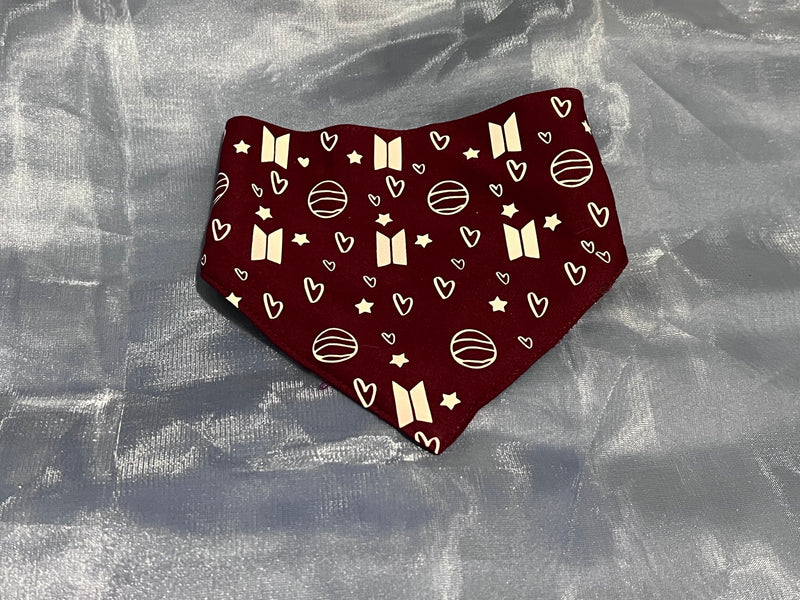 BTS Mikrokosmos Inspired Pet Bandana with hearts and Saturn