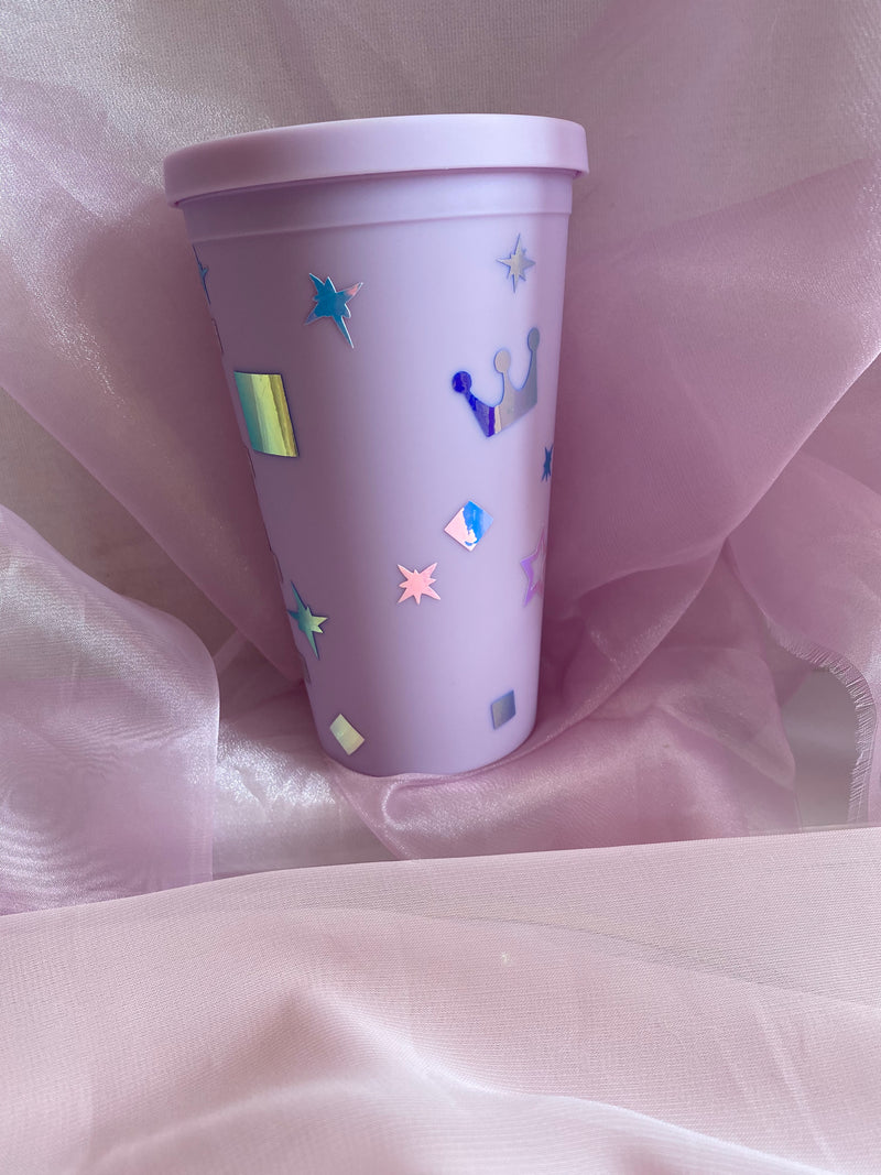 TXT Chapter Inspired 16 oz Pastel Purple Tumbler with Straw