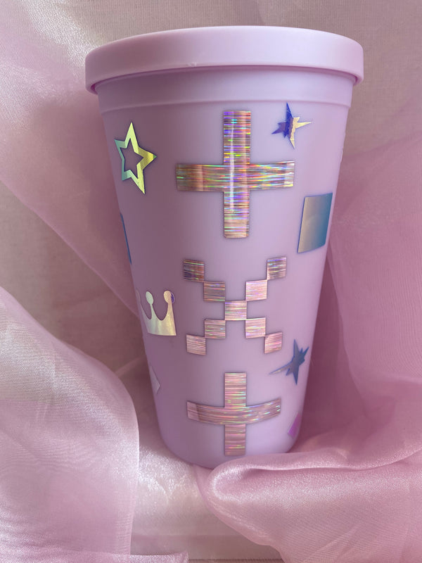 TXT Chapter Inspired 16 oz Pastel Purple Tumbler with Straw